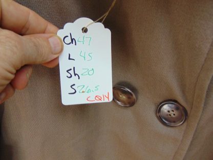 CZ14	1930-40-50's	Vintage Brown Rayon/wool Gabardine w/ Mouton collar Coat heavy weight  Full length chest 47 inches	$150 - Image 4
