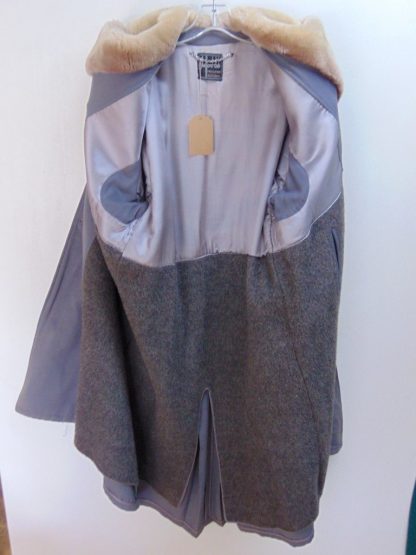 CZ16	1940-50's	 Vintage Gray  Rayon/wool Gabardine w/ Mouton collar Coat heavy weight Full length chest 48 inches	$150 - Image 5