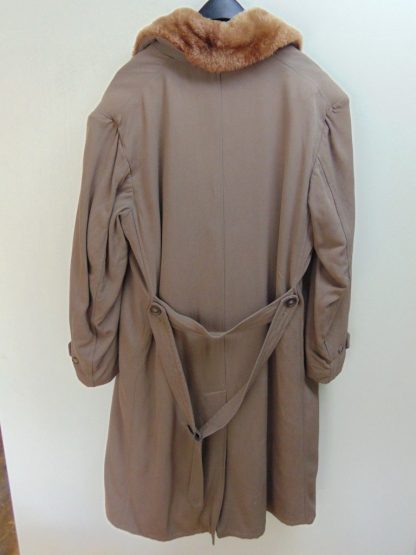 CZ17	1930-40-50's	Vintage Brown  Rayon/wool Gabardine w/ Mouton collar Coat heavy weight ALPACA LINED Full length chest 48 inches	$200 - Image 3