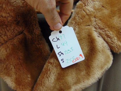 CZ19	1930-40-50's	Vintage Brown Rayon/wool Gabardine w/ Mouton collar Coat heavy weight  Full length chest 47 inches	$150 - Image 5