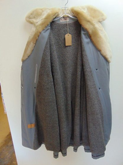 CZ21	1930-40-50's	Vintage LASKIN Gray Gabardine w/ Mouton collar vintage Coat heavy weight wool Full length chest 51 inches	$200 - Image 7