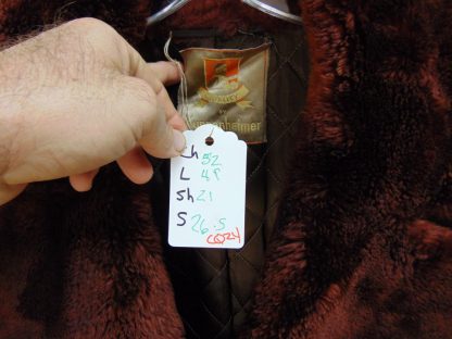 CZ24	1930-40-50's	Vintage Dark Brown Rayon/wool Gabardine w/ Mouton collar vintage Coat heavy weight  Full length chest 52 inches	$80 - Image 7