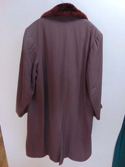 CZ24	1930-40-50's	Vintage Dark Brown Rayon/wool Gabardine w/ Mouton collar vintage Coat heavy weight  Full length chest 52 inches	$80 - Image 6