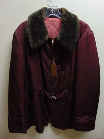 CcML18	1950-60's	 Vintage Two Tone Burgandy/Gray Belted mid/heavy weight  Coat chest 49 inches	$90