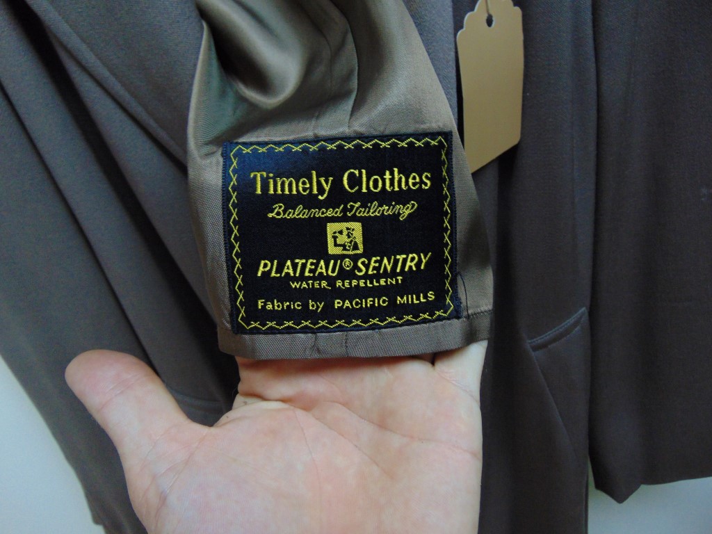 CcML53 1950-60's Vintage Rayon/Wool Gabardine Full length Coat chest 46inches $80 needs some cleaning - Image 6