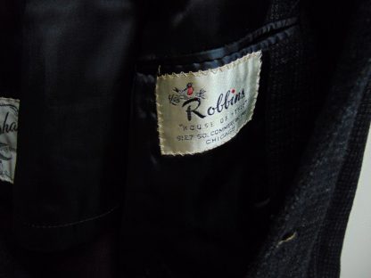 CcS10	1950-60's 	Vintage Black shadow print heavy weight wool Car Coat chest 45 inches	$70 - Image 5