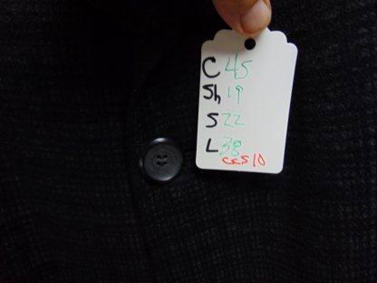 CcS10	1950-60's 	Vintage Black shadow print heavy weight wool Car Coat chest 45 inches	$70 - Image 4
