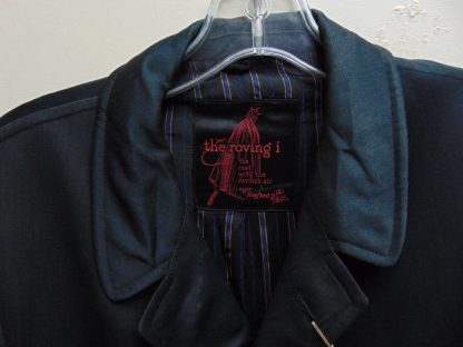 CcS11	1950-60's 	Vintage Sharkskin Black blue Rain  Full length Coat chest 46 inches	$70 - Image 6