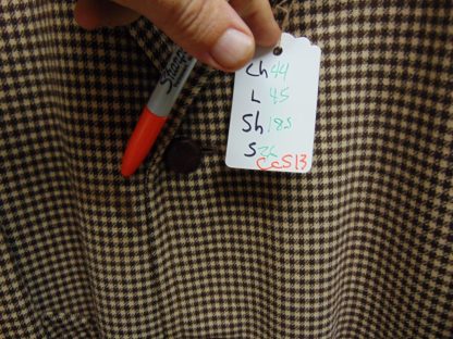 CcS13	1940-50's	 Vintage Curlee Brown Check heavy weight wool Full length Coat chest 44 inches	$100 - Image 4
