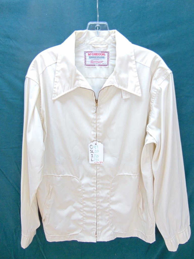 cM29 1950-60's McGregor White Drizzler light weight Vintage Jacket Chest 47 inches $60
