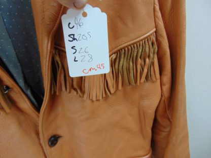 cM45	1950-60's 	Vintage Deer skin Leather Soft with yoke Fringe mid weight Jacket Chest 46 inches	$120 - Image 4