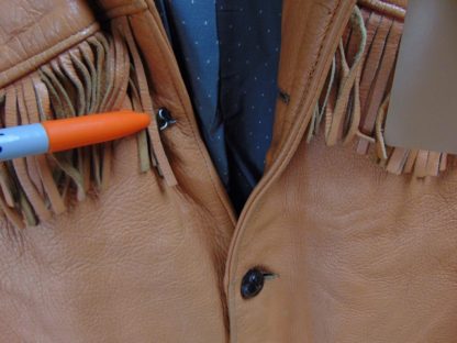 cM45	1950-60's 	Vintage Deer skin Leather Soft with yoke Fringe mid weight Jacket Chest 46 inches	$120 - Image 2