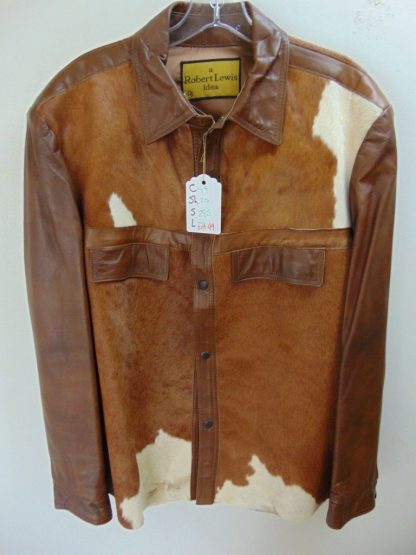 cM49	1960's	Vintage Robert Lewis Leather Cowhide (44)  mid weight Rockabilly Jacket Chest 49 inches	$180