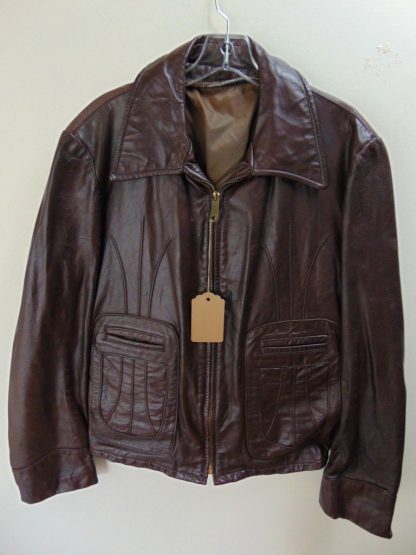 cM52	1960-70's	 Vintage Cool Side Buckle Leather mid weight vintage Jacket Chest 44 inches	$150