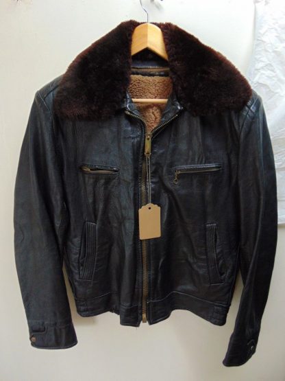 cM58	1950-60's 	Vintage Cool old Flight heavy weight vintage Jacket w/removable mouton collar Chest 48 inches	$220