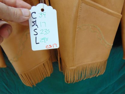cS17	1950-60's	 Vintage Western Fringe Embroidered yoke Deer Skin Leather mid/heavy weight Jacket Chest 39 inches	$170 - Image 5