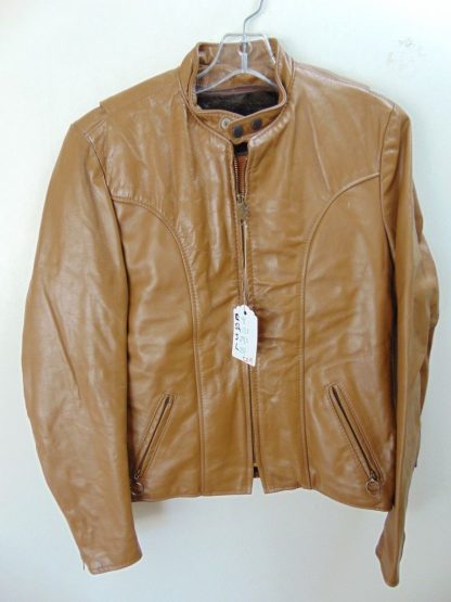 cS19	1970's	Vintage Brooks Motorcycle mid/heavy weight Leather Jacket Chest 41 inches Talon Zippers and Zip out liner	$150