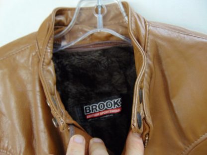cS19	1970's	Vintage Brooks Motorcycle mid/heavy weight Leather Jacket Chest 41 inches Talon Zippers and Zip out liner	$150 - Image 2
