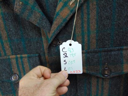 cS23	1950's	Vintage Blue Green Plaid heavy weight Wool Jacket Chest 43 inches	$80 - Image 3