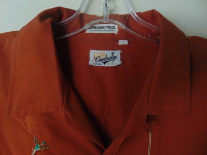 l45s10	1950's	Cambridge Chest Embroidery RAYON /Cotton blend? vintage shirt XL	$60 - Image 4