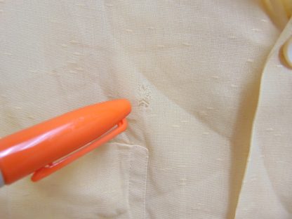 l45s22	1940-50's	 Yellow Gabaedine blend  vintage shirt L two holes need fixing 	$30 - Image 4