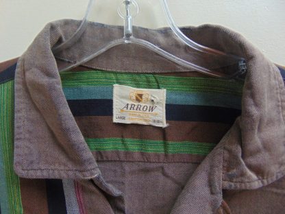 l45s46	1950-60's	  Arrow Cotton Blend Border Print vintage shirt L	$40 - Image 2