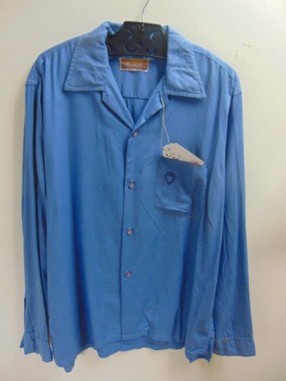 l45s80	1950's	Pennleigh RAYON  Gab blend Embroidered vintage shirt M	$70
