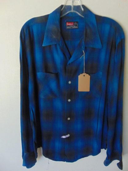 l6s10	1960's	Campus Rayon Chevella like shadow print vintage shirt L	$250