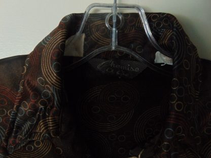 l7s101	1970's	Vintage Disco Chest Border poly or nylon Shirt S	$30 - Image 2