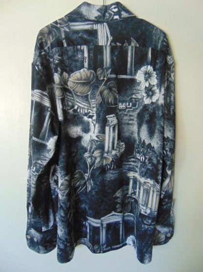 l7s17	1970's	Vintage D'Viala signed Roman columns poly or nylon Shirt XL	$40 - Image 3