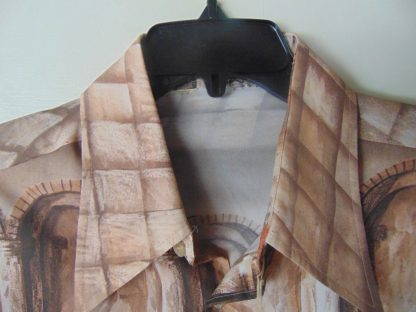 l7s24	1970's	Vintage Mickey Mouse/Klimt woman poly or nylon vintage shirt L	$50 - Image 2