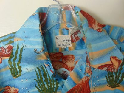l7s33	1970's	Martini under the sea poly or nylon vintage shirt L	$40 - Image 5