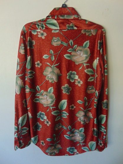 l7s93	1970's	Vintage Floral  nylon Shirt M	$30 - Image 2