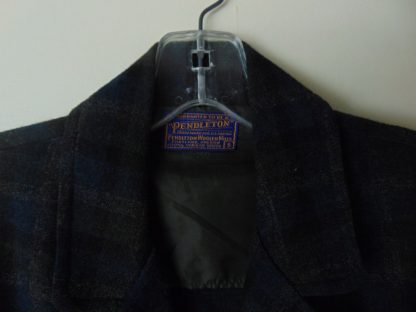 lsw90	1960's	Pendleton Blue Plaid Wool Vintage jacket S	$50 - Image 2