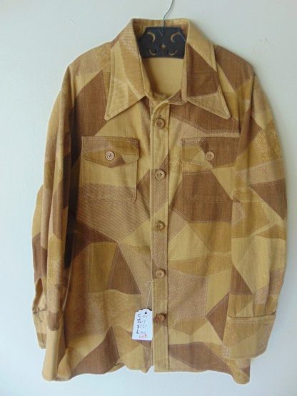 lws8	1960's	Vintage Thick Brown denim patch look Western Shirt XL	$30