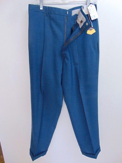 p71	1950-60's	Blue Jazzy NWT mid weight Vintage Slacks W36	$40 - Image 4