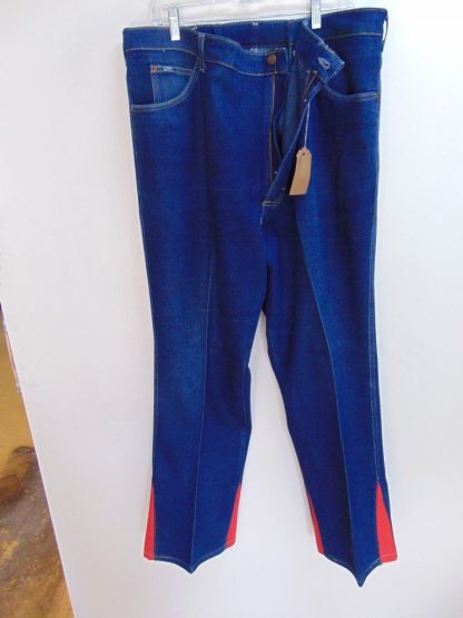 p84	1960-70's 	Vintage Lee Made into bell bottom Hippy mid weight jeans W48	$40