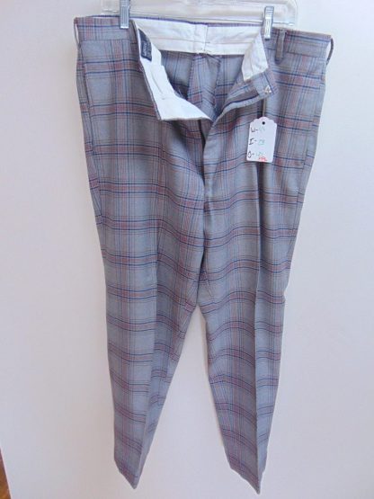 p86	1970's	Vintage Polyester mid weight Gray plaid slacks W40	$30 - Image 4