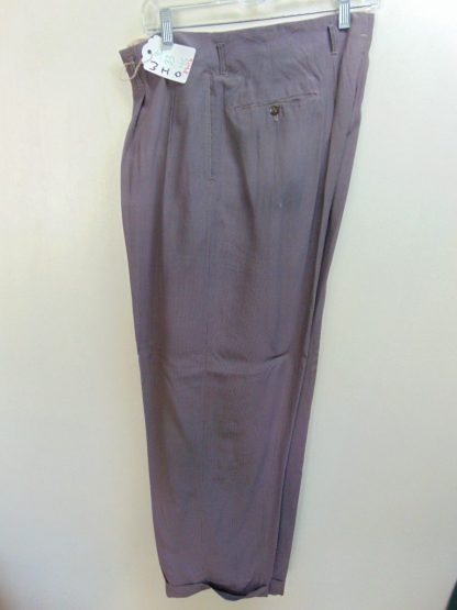 pb116	1940-50's	Purple Ribbed Rayon Drop loop/Hollywood waist light weight Vintage Slacks W36	$120 - Image 2