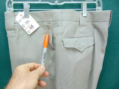 pb131	1940-50's	Gray Western Gabardine mid weight Vintage Slacks W35	$70