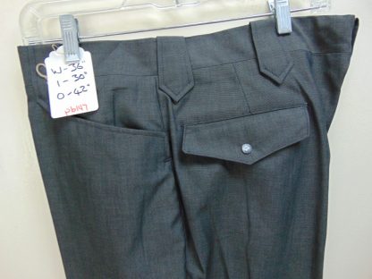 pb147	1940-50's	Silver slight sharkskin light/mid weight Western Vintage Slacks W36	$70