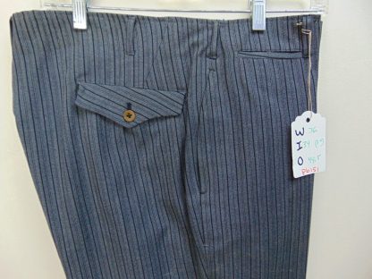 pb151	1940-50's	Gray w/ black pin stripping Wool Gabardine Drop loop/Hollywood waist heavy weight Vintage Slacks W36	$120