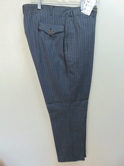 pb151	1940-50's	Gray w/ black pin stripping Wool Gabardine Drop loop/Hollywood waist heavy weight Vintage Slacks W36	$120 - Image 2