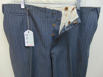 pb151	1940-50's	Gray w/ black pin stripping Wool Gabardine Drop loop/Hollywood waist heavy weight Vintage Slacks W36	$120 - Image 3