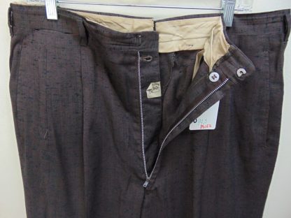 pb152	1940-50's	Brown w/ horizontal black design light weight Vintage Slacks W35	$120 - Image 3