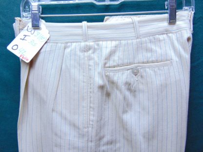 pb16	1940's	Vintage White pinstripped Wool heavy weight slacks W31	$100