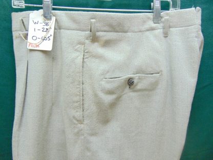 pb190	1940-50's 	Vintage Gray w/blue accents drop loop Wool heavy weight slacks W38	$120
