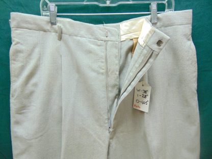 pb190	1940-50's 	Vintage Gray w/blue accents drop loop Wool heavy weight slacks W38	$120 - Image 3