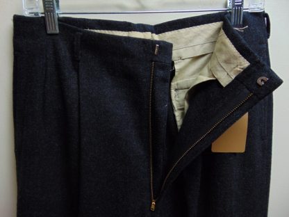 pb32	1940-50's	 Black wool Drop loop/Hollywood waist weight Vintage Slacks W32	$120 - Image 3