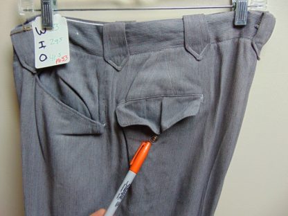 pb33	1940-50's	 Gray Rayon Western mid weight Vintage Slacks W33	$90